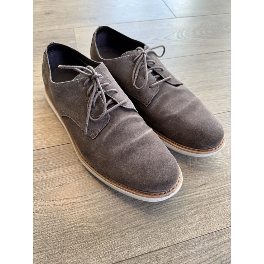 Clarks Casual Lace Up Oxford Shoes Brown Leather Mens Size 12 US Comfort Shoes